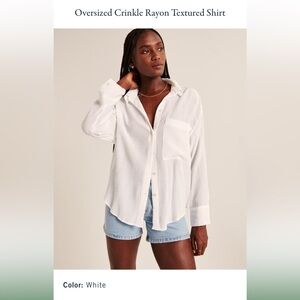 Abercrombie white crinkled shirt